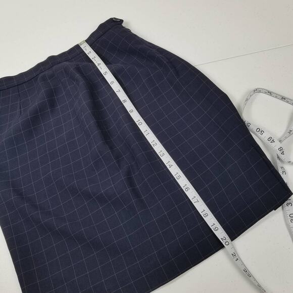 Ralph Lauren Black Cream Check Wool Skirt Lined Blue Label Vintage Nice! Size 6 - Picture 4 of 7